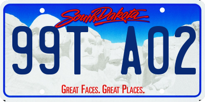 SD license plate 99TA02