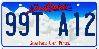 SD license plate 99TA12