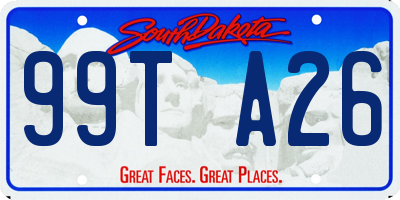 SD license plate 99TA26