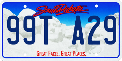 SD license plate 99TA29