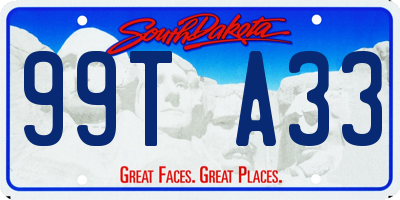 SD license plate 99TA33