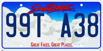 SD license plate 99TA38