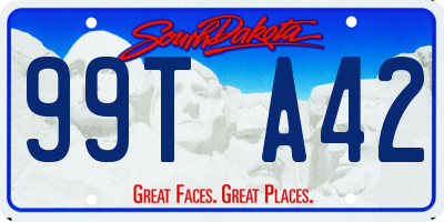 SD license plate 99TA42