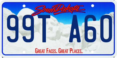 SD license plate 99TA60