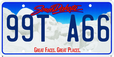 SD license plate 99TA66