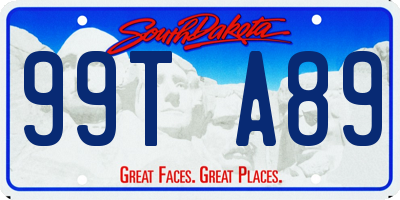 SD license plate 99TA89