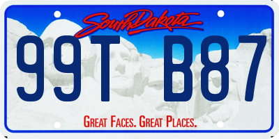 SD license plate 99TB87