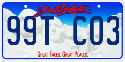 SD license plate 99TC03