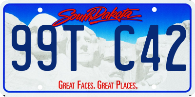 SD license plate 99TC42