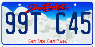 SD license plate 99TC45