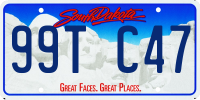 SD license plate 99TC47