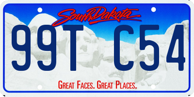 SD license plate 99TC54