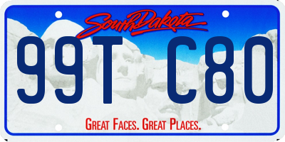 SD license plate 99TC80