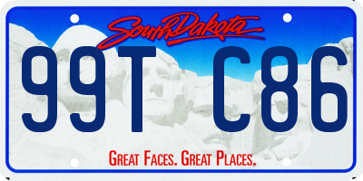 SD license plate 99TC86