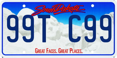 SD license plate 99TC99