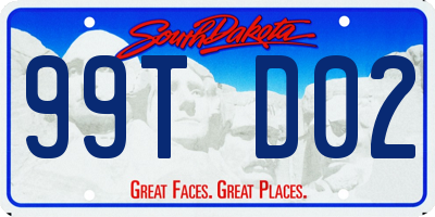 SD license plate 99TD02