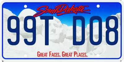 SD license plate 99TD08