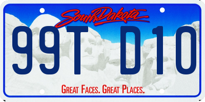 SD license plate 99TD10