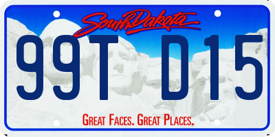 SD license plate 99TD15