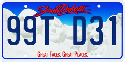 SD license plate 99TD31