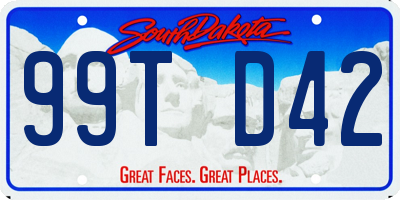 SD license plate 99TD42