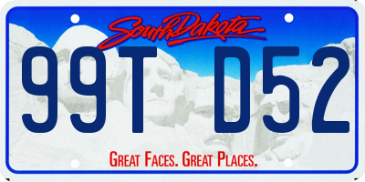 SD license plate 99TD52