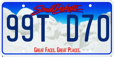 SD license plate 99TD70