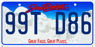 SD license plate 99TD86