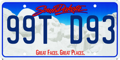 SD license plate 99TD93