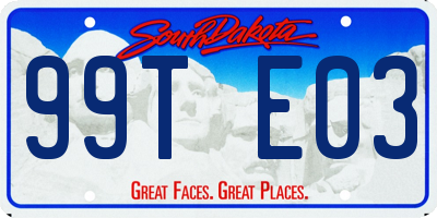 SD license plate 99TE03