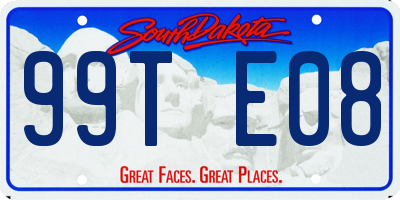 SD license plate 99TE08