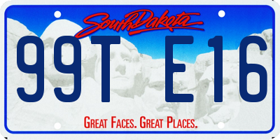 SD license plate 99TE16