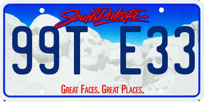 SD license plate 99TE33