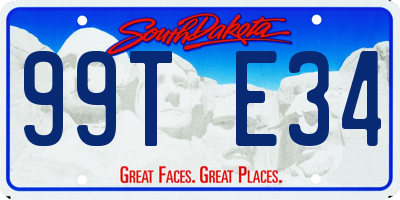 SD license plate 99TE34