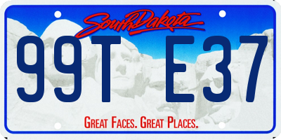 SD license plate 99TE37