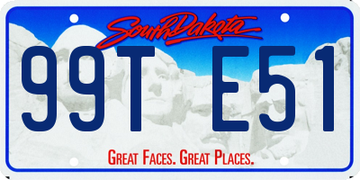 SD license plate 99TE51