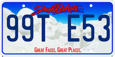 SD license plate 99TE53