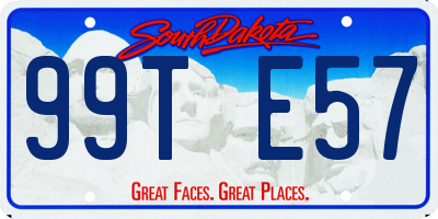 SD license plate 99TE57