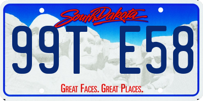 SD license plate 99TE58