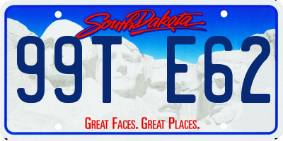 SD license plate 99TE62