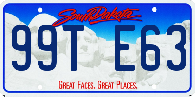 SD license plate 99TE63