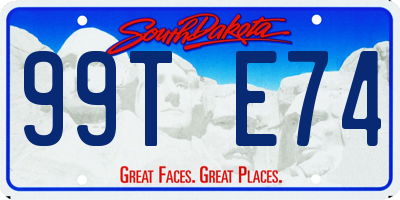 SD license plate 99TE74