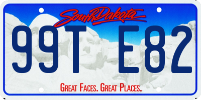 SD license plate 99TE82