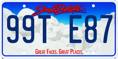 SD license plate 99TE87