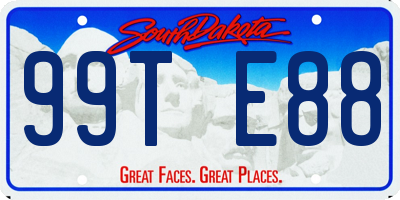 SD license plate 99TE88