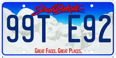 SD license plate 99TE92