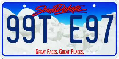SD license plate 99TE97