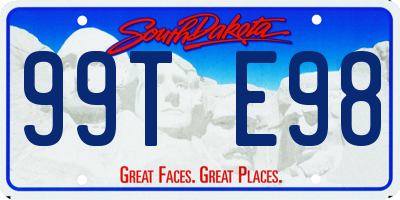 SD license plate 99TE98
