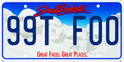 SD license plate 99TF00