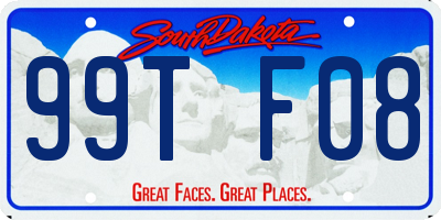 SD license plate 99TF08